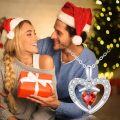 wholesale 14K Gold Red Garnet Heart Pendant Necklace for Women 17 Chain-0-5