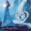 wholesale 925 Sterling Silver I Love You to the Moon and Back Turquoise Heart Pendant Necklace-0-3