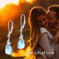 wholesale 925 Sterling Silver Blue Opalite Teardrop Leverback Drop Earrings-0-4