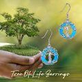 wholesale TOUPOP Tree Of Life Earrings 925 Sterling Silver Family Tree Dangle Drop Earrings Crystal Jewelry Birthday Christmas Gifts For Women Her -0-2