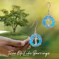 TOUPOP Sterling Silver Crystal Tree Of Life Family Dangle Earrings-0-2