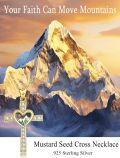 wholesale  Sterling Silver Mustard Seed Cross Necklace for Women Christian Faith Pendant Inspirational Jewelry Gift -0-4