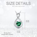 wholesale TOUPOP May Birthstone Necklace For Women Emerald Necklace Pendant 928 Sterling Silver Infinity Love Moon Jewelry Birthday Christmas Gifts For Women Mom Wife Girlfriend -0-5