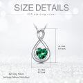 TOUPOP Sterling Silver Emerald Infinity Love Moon Pendant Necklace-0-5