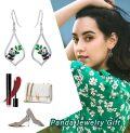 wholesale 925 Sterling Silver Panda Bamboo Leaf Drop Earrings-0-4