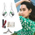wholesale 925 Sterling Silver Cute Panda Holding Bamboo Earrings-0-4