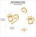 wholesale 14K Gold Opal Heart Dog Cat Animal Lover Stud Earring for Women Girls Gifts-0-3