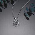 wholesale S925 Sterling Silver Satanic Pentagram Necklace with Snake Pendant - Mystical Jewelry Gift for Men & Women-0-3