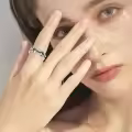 TOUPOP Sterling Silver & Stone Skull Ring For Women Gothic Jewelry Gifts-0-2