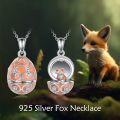 wholesale 925 Sterling Silver Fox in an Easter Egg Locket Pendant Necklace - Gifts for Her-0-4