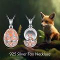 wholesale 925 Sterling Silver Fox in an Easter Egg Locket Pendant Necklace - Gifts for Her-0-4