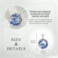 wholesale 925 Sterling Silver Metal Crystal Blue Birds Flower Pendant Necklace-0-3