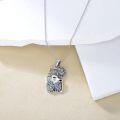 wholesale 925 Sterling Silver Sunflower Pendant Necklace with Lion Head Design for Women Girls  48cm Chain Length-0-4