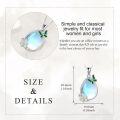 wholesale 925 Sterling Silver Opalite Teardrop with Enamel Butterfly and Daisy Charm Necklace for Women Gifts-0-4