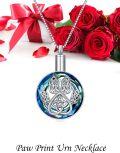 wholesale TOUPOP Urn Necklaces For Ashes Sterling Silver Tree Of Life/paw Print Celtic Cremation Pendant Necklace Memorial Keepsake Jewelry With Crystal W/funnel Filler Gifts For Women -0-3