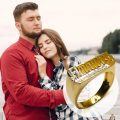 TOUPOP 14K Gold Star Ring Custom Engraved Name Gift-0-3