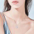 wholesale 14K Rose Gold Double Heart Diamond Pendant Eternal Love Necklace for Women-0-6