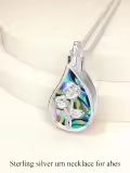TOUPOP Sterling Silver 12 Month Birth Flower Cremation Urn Necklace-0-5