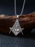 TOUPOP 925 Sterling Silver Celtic Knot Masonic Pendant Necklace-0-2