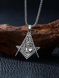 TOUPOP 925 Sterling Silver Celtic Knot Masonic Pendant Necklace-0-2
