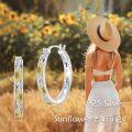 wholesale Sterling Silver Small Huggie Hoop Earrings Flower Jewelry Gift for Women-0-7