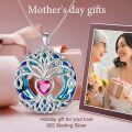 wholesale TOUPOP Gifts For Women 925 Sterling Silver Tree Of Life Birthstone Necklace With Crystal Birthday Jewelry Gifts For Women, Sterling Silver, No Gemstone -0-5