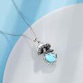 wholesale 925 Sterling Silver Turquoise Mushroom Pendant Necklace for Women Mothers Day Jewelry-0-6