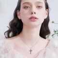 wholesale 925 Sterling Silver Cross Pendant Necklace With Abalone Shell Hummingbird Flower Design-0-8
