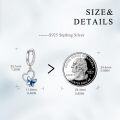 wholesale 925 Sterling Silver Blue Crystal Heart & Butterfly Drop Earrings for Women-0-4