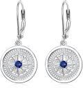 wholesale 925 Sterling Silver Compass Drop Earrings – Stylish Directional Jewelry for Women & Men-0-0