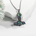 wholesale 925 Sterling Silver Thor Hammer Pendant Necklace Abalone Shell Tree Of Life Gun Black Plated-0-4