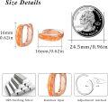 wholesale 925 Sterling Silver & Rose Gold Plated Orange Fire Opal Huggie Hoop Earrings for Women-0-3