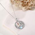 wholesale 925 Sterling Silver Dragon & Mermaid Pendant with Moonstone Chain Necklaces for Women Gifts-0-1