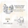wholesale 925 Sterling Silver Squirrel Heart-Shaped Pendant Necklace with Cubic Zirconia Gifts for Women and Girls-0-3