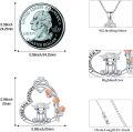 wholesale 925 Sterling Silver Highland Cow with Rose and Heart Pendant Necklace-0-5