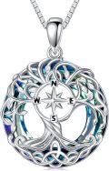wholesale Sterling Silver Crystal Tree of Life Necklace Celtic Knot Jewelry for Women-0-0