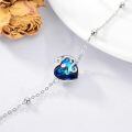 wholesale 925 Sterling Silver Fox Crystal Heart Charm Bracelet With Adjustable Chain And S925 Tag-0-3