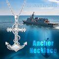 wholesale 925 Sterling Silver Nautical Star and Rope Design Anchor Pendant Necklace for Men Gothic -0-1