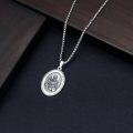 wholesale Sterling Silver Saint Medal Oval Necklace for Men Women Religious Jewelry-0-76