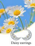TOUPOP Sterling Silver Moon Flower Daisy Drop Dangle Earrings For Women-0-2
