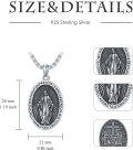 wholesale 925 Sterling Silver &  Religious Medal Pendant Necklaces for Women Men Catholic s (Virgin Mary)-0-1