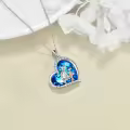 TOUPOP Sterling Silver Crystal Father Daughter Pendant Necklace Gift-0-1
