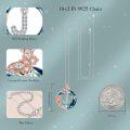 wholesale TOUPOP Christmas Gifts Necklace For Women Rose Necklace With Butterfly J Initial Necklace 925 Sterling Silver With J Letter Blue Crystal Birthday Gifts For Her Mom Wife Girlfriend, 20*20 Inch -0-2
