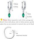 wholesale 925 Sterling Silver Green Stone Drop Dangle Huggie Hoop Earrings for Women-0-6