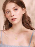 TOUPOP 14K Gold Crystal Elephant Heart Necklace For Women-0-3