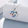 wholesale 925 Sterling Silver Abalone Shell Heart Key Pendant Necklaces for Women Gifts-0-14