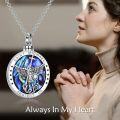 wholesale 925 Sterling Silver Saint Michael Pendant with Blue Shell and Cross Protection Charm Necklace for Men Women-0-2