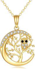wholesale 14K Gold Owl Tree of Life Pendant Necklace - Summer for Women Lovers Valentines Day Mother's Day-0-0