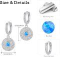 wholesale 925 Sterling Silver Blue Opal Evil Eye Huggie Hoop Earrings for Women - Hypoallergenic  Idea-0-2