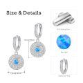 wholesale 925 Sterling Silver Evil Eye Drop Earrings For Women White Gold Plated Blue Created Sapphire-0-2